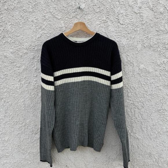 Y2K Vintage Anchor Blue Striped Crewneck - Picture 4 of 5
